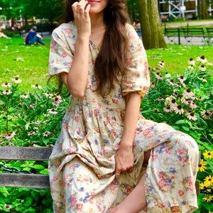 Vintage 100% Linen Eddie Bauer Dress